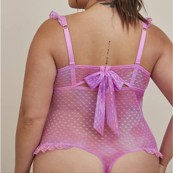 NWT torrid pink and purple mesh bodysuit size 4 - Picture 3 of 6